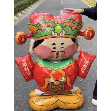 Bong bóng màng nhôm ông Thần Tài size lớn - Trang trí Tết 2.024, giá ưu đãi 139.900₫