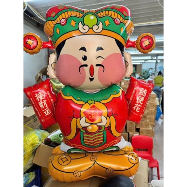 Bong bóng màng nhôm ông Thần Tài size lớn - Trang trí Tết 2.024, giá ưu đãi 139.900₫