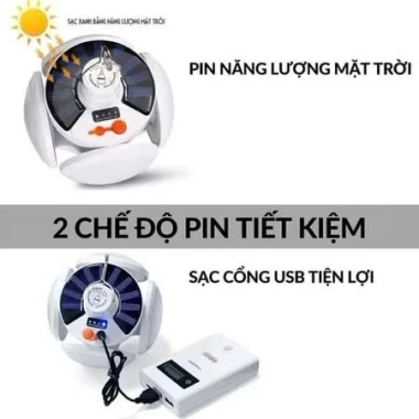 Bóng đèn tích điện 4 cánh sạc năng lượng mặt trời - 5 chế độ sáng, dùng 6‑8h, 59.000₫ 7 Bóng đèn tích điện 4 cánh sạc năng lượng mặt trời - 5 chế độ sáng, dùng 6‑8h, 59.000₫ 7