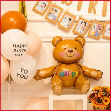 Bóng Hình Gấu Cute 4D Ngồi Được - Trang Trí Sinh Nhật Hot, Giá chỉ 19,950₫ 4