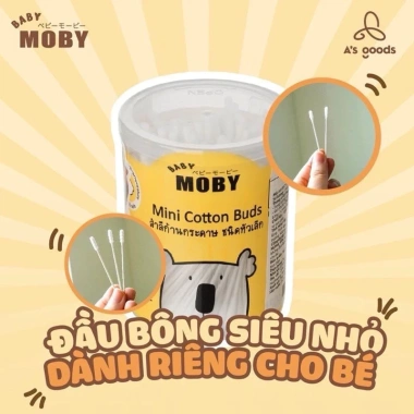 Bông tăm MOBY Thái Lan cho bé 150 cái hũ - An toàn, mềm mại, giá ưu đãi 65.000₫