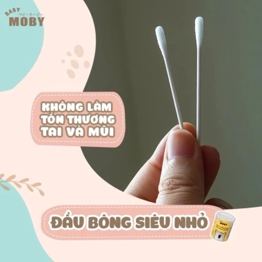 Bông tăm MOBY Thái Lan cho bé 150 cái hũ - An toàn, mềm mại, giá ưu đãi 65.000₫