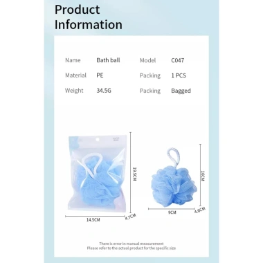 Bông Tắm Tạo Bọt Cao Cấp LMLTOP Bath Ball C047 Nhập Khẩu Màu Ngẫu Nhiên 19.000₫