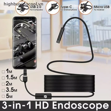Borescope USB Type-C 3 trong 1 5.5-7-8mm Camera IP68, Kiểm tra nội soi, Giá 120.200₫ 3