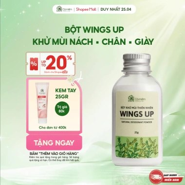 Bột Khử Mùi Wings Up 25g – Bỏ Hôi Chân, Nách, Giảm Tiết Mồ Hôi, Cỏ Mềm, 117k
