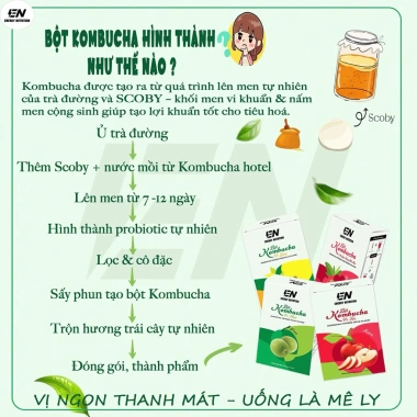 Bột Kombucha Vị Táo 5g - Dễ Uống, Thanh Nhẹ, Giá 50.000 VND Giảm Giá 4