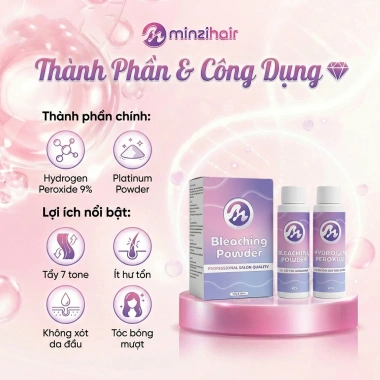Bột Tẩy Tóc Minzihair Bleaching Powder - An toàn da đầu, tẩy êm không xơ, 140.000₫