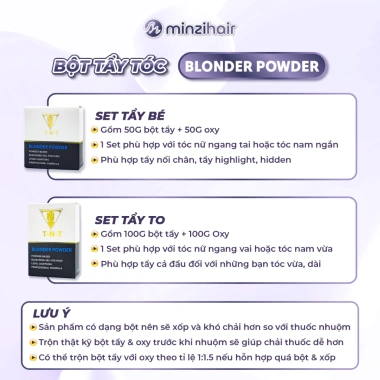 Bột Tẩy Tóc Minzihair Bleaching Powder - An toàn da đầu, tẩy êm không xơ, 140.000₫ 10 Bột Tẩy Tóc Minzihair Bleaching Powder - An toàn da đầu, tẩy êm không xơ, 140.000₫ 10
