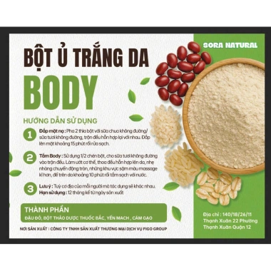 Bột Ủ Trắng Thảo Mộc Body - Sáng Da, Mềm Mịn, Giá 99.000đ, Tặng Chén Gáo Dừa