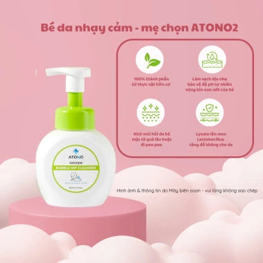 Bọt vệ sinh vùng kín hữu cơ ATONO2 cho bé da nhạy cảm 300ml - Giá ưu đãi 360.000đ 2 Bọt vệ sinh vùng kín hữu cơ ATONO2 cho bé da nhạy cảm 300ml - Giá ưu đãi 360.000đ 2