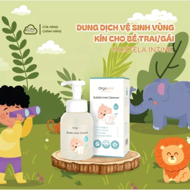 Bọt vệ sinh vùng kín Orgabebe cho bé trai - bé gái, hữu cơ, khử mùi, an toàn từ sơ sinh - Giá 335.000đ