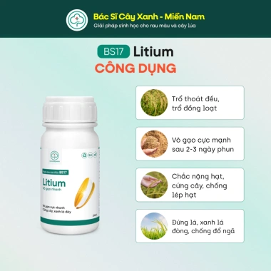 BS17 Litium Vô Gạo Nhanh Giữ Xanh Lá Đòng, Lúa Trổ Thoát Chắc Hạt, Bác Sĩ Cây Xanh, Giá 212.000 (giảm từ 269.240) 3 BS17 Litium Vô Gạo Nhanh Giữ Xanh Lá Đòng, Lúa Trổ Thoát Chắc Hạt, Bác Sĩ Cây Xanh, Giá 212.000 (giảm từ 269.240) 3