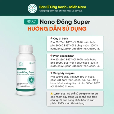 BS37 Nano Đồng Diệt Nấm Khuẩn - Lưu Dẫn Nhanh, Rửa Vườn, Tẩy Rong Rêu - Bác Sĩ Cây Xanh 226k