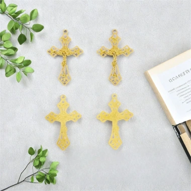 Bùa mặt dây chuyền chữ thập Mân côi Công giáo - Huy chương hợp kim, gói số lượng lớn, đẹp cho vòng cổ và vòng tay 3
