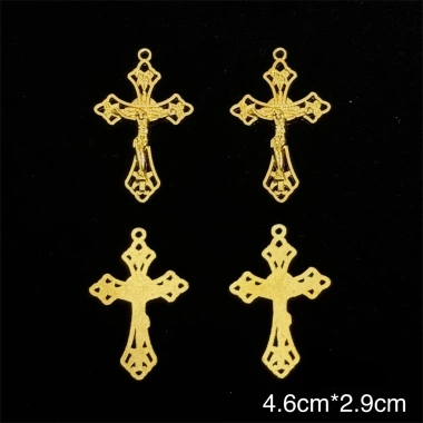 Bùa mặt dây chuyền chữ thập Mân côi Công giáo - Huy chương hợp kim, gói số lượng lớn, đẹp cho vòng cổ và vòng tay 4
