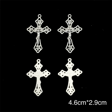 Bùa mặt dây chuyền chữ thập Mân côi Công giáo - Huy chương hợp kim, gói số lượng lớn, đẹp cho vòng cổ và vòng tay 5