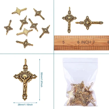 Bùa Thánh Giá Công Giáo 5 Cái - Mặt Dây Hợp Kim, Quà Phục Sinh DIY, Trang Sức Cơ Đốc Giáo Giá 69.850 4