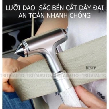 Búa thoát hiểm phá kính ô tô thép carbon không gỉ tặng kính test 160.000₫