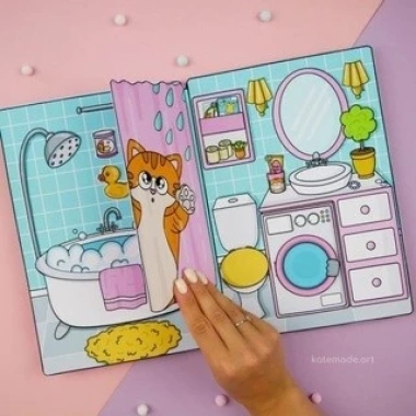 Búp bê giấy Ngôi nhà Mèo Holly - Đồ chơi bóc dán thủ công, hoạt động hằng ngày, 52.038₫ 6