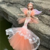 Búp bê nàng tiên cá METUBE 45cm Đa khớp Dress Up DIY Đôi cánh Quà tặng bé gái 3