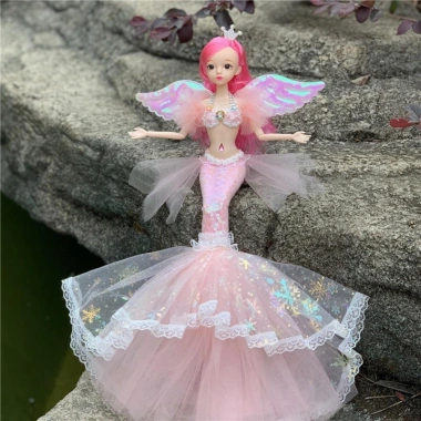 Búp bê nàng tiên cá METUBE 45cm Đa khớp Dress Up DIY Đôi cánh Quà tặng bé gái