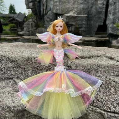 Búp bê nàng tiên cá METUBE 45cm Đa khớp Dress Up DIY Đôi cánh Quà tặng bé gái