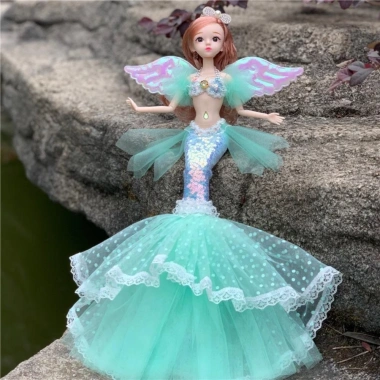 Búp bê nàng tiên cá METUBE 45cm Đa khớp Dress Up DIY Đôi cánh Quà tặng bé gái 10 Búp bê nàng tiên cá METUBE 45cm Đa khớp Dress Up DIY Đôi cánh Quà tặng bé gái 10