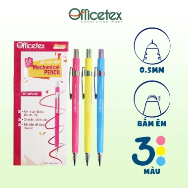 Bút chì bấm Officetex OT-MP1 3 màu ngòi 0.5mm – Giá 14.200₫, giảm mạnh 2 Bút chì bấm Officetex OT-MP1 3 màu ngòi 0.5mm – Giá 14.200₫, giảm mạnh 2