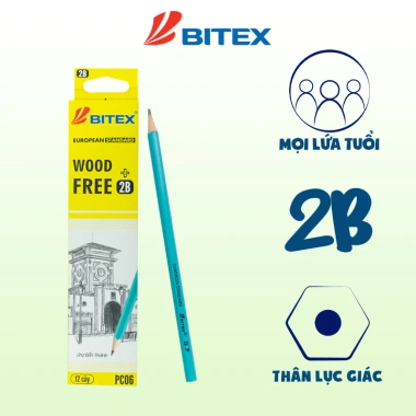 Bút chì đen SMARTKIDS 2B Wood Free PC06 - Giá chỉ 9.900đ, viết mịn không gỗ