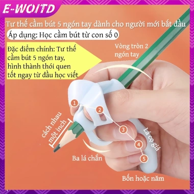 Bút chì silicone E-WOITD cầm năm ngón cho trẻ, hỗ trợ viết, tư thế, chỉ 32.010 VND 3