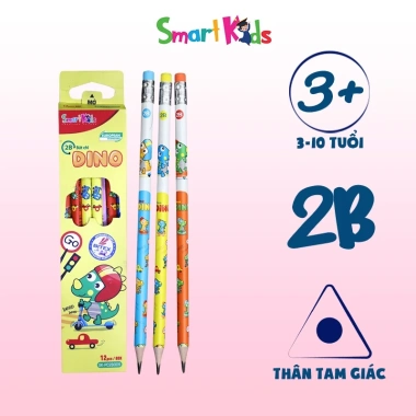 Bút chì Smartkids SK-PC2B009 Dino 2B gỗ mềm dễ chuốt 12 cây/hộp - 52.800 VND 2