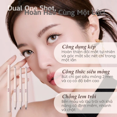Bút kẻ mắt 2 đầu TLTC One Shot Dual Liner 0.12g+0.22ml – Chống lem, lâu trôi