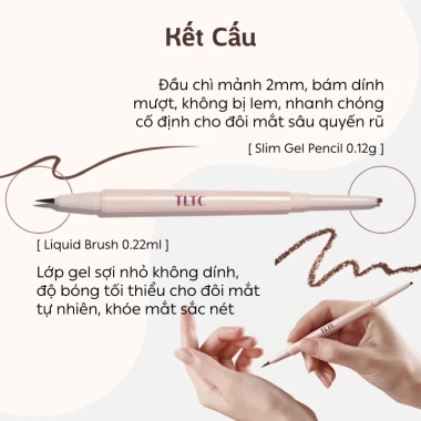 Bút kẻ mắt 2 đầu TLTC One Shot Dual Liner 0.12g+0.22ml – Chống lem, lâu trôi