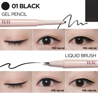 Bút kẻ mắt 2 đầu TLTC One Shot Dual Liner 0.12g+0.22ml – Chống lem, lâu trôi