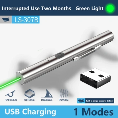 Bút laser chơi với mèo SMILING SHARK LS-307B màu xanh lá cây usb di động có thể sạc lại 11 Bút laser chơi với mèo SMILING SHARK LS-307B màu xanh lá cây usb di động có thể sạc lại 11