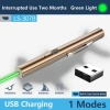 Bút laser chơi với mèo SMILING SHARK LS-307B màu xanh lá cây usb di động có thể sạc lại 12