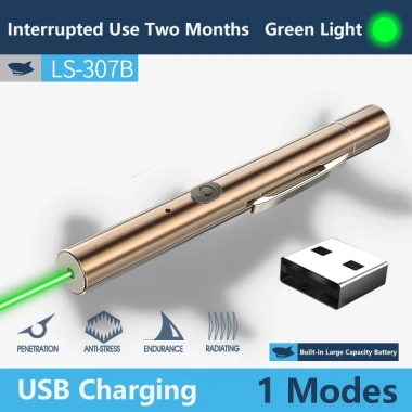 Bút laser chơi với mèo SMILING SHARK LS-307B màu xanh lá cây usb di động có thể sạc lại 12 Bút laser chơi với mèo SMILING SHARK LS-307B màu xanh lá cây usb di động có thể sạc lại 12