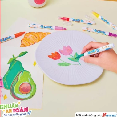 Bút Lông Acrylic SMARTKIDS AM03/AM04 24-36 Màu – Không Khô 5h, Vẽ Đa Chất Liệu, EN71, Giá 92.900₫