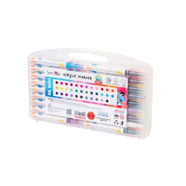 Bút Lông Acrylic SMARTKIDS AM03/AM04 24-36 Màu – Không Khô 5h, Vẽ Đa Chất Liệu, EN71, Giá 92.900₫