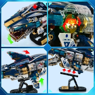 Cá mập Megalodon cơ khí lắp ráp độ khó cao - Đồ chơi bé trai 700k giảm từ 896k