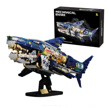 Cá mập Megalodon cơ khí lắp ráp độ khó cao - Đồ chơi bé trai 700k giảm từ 896k