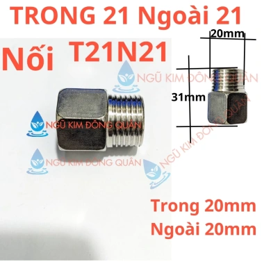 Cà rá inox ren ngoài - ren trong 27/21, kích thước 20-25mm, măng xông NK02, giá 11.020đ