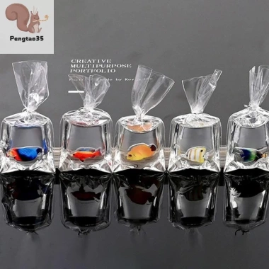 Cá Vàng Nhựa Pengtao35 - Thu hút cá nhỏ trong túi nước, dây chuỗi móc khóa tự làm, COD, giá 43.340₫
