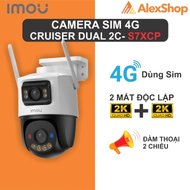 Camera 2 Mắt 4G Imou Cruiser Dual 2C 6MP Ngoại trời SIM 4G IPC-S7XCP-6M1TED Giá ưu đãi 1,796,000 VND