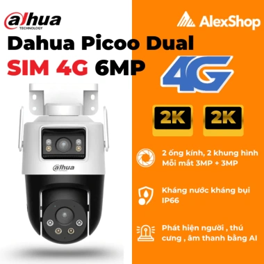 Camera 2 Mắt Sim 4G DAHUA Picoo Dual D1 4G P3D-3F-PV-4G Ngoại Trời Giá 1.696.000₫