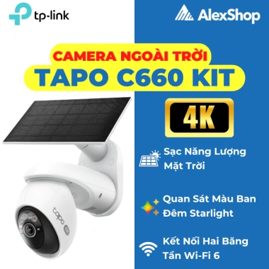 Camera AI 4K Tapo C660 - Xoay, Pin 10.000mAh, Sạc Năng Lượng Mặt Trời, Giá 2.794.000₫