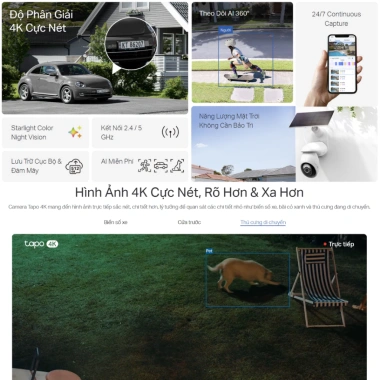 Camera AI 4K Tapo C660 - Xoay, Pin 10.000mAh, Sạc Năng Lượng Mặt Trời, Giá 2.794.000₫