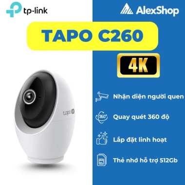 Camera AI TPLink Tapo C260 4K C216 2K C206 2M Nhận diện khuôn mặt xoay 360 độ giá 608.000₫ 10