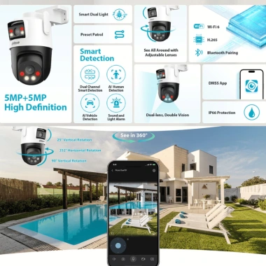 Camera Dahua DUAL D1 P5D 10M + Thẻ 128GB + HKT Ngoại Trời: Giá ưu đãi 1.776.000₫
