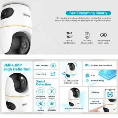 Camera Dahua Hero Dual 2 Mắt H3D-3F 6M / H5D-5F 10M Trong Nhà Giá 798.000đ 3 Camera Dahua Hero Dual 2 Mắt H3D-3F 6M / H5D-5F 10M Trong Nhà Giá 798.000đ 3